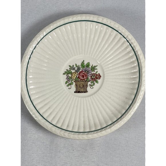 Wedgwood Belmar Demitasse/Espresso Cup Saucer Floral Basket Etruria England - Picture 9 of 10